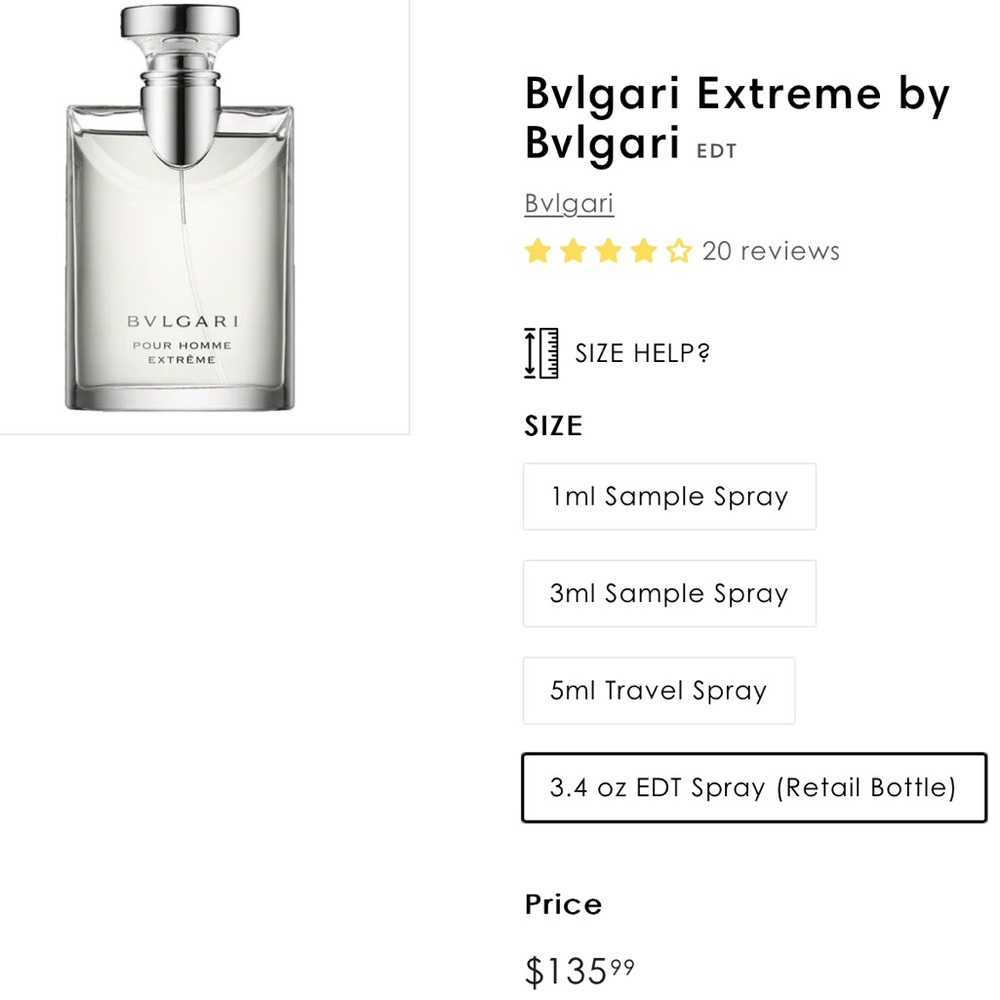 NWOT - Bvlgari Pour Homme Extreme. New without box.
